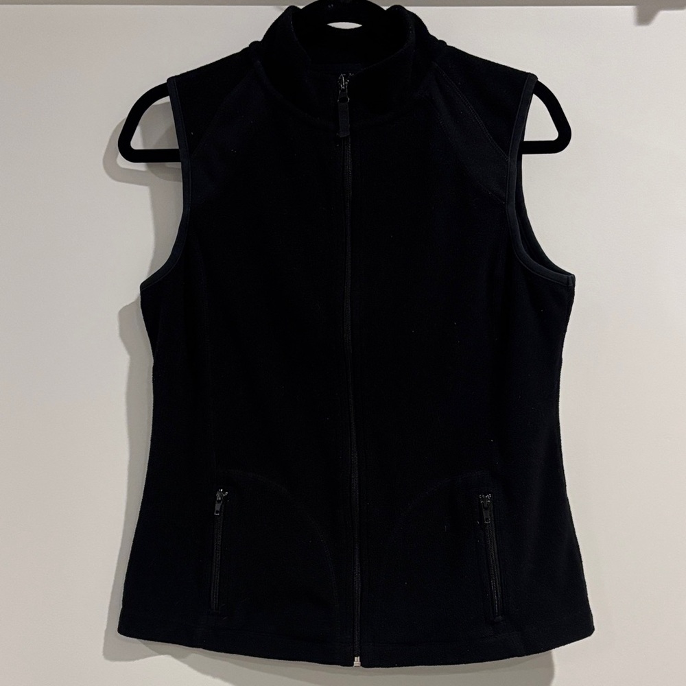 Black Sleeveless Zip-Up Vest
